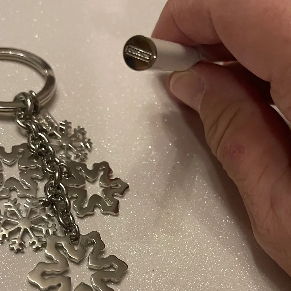 Coach Silver Snowflake Keychain and White Coach Pen - Picture 5 of 8